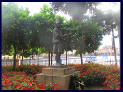 Murcia City Centre South part - Statue at Plaza Martínez Tornel.